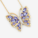 2.76 Carat Genuine Tanzanite and White Zircon .925 Sterling Silver Necklace-8