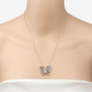 2.76 Carat Genuine Tanzanite and White Zircon .925 Sterling Silver Necklace-10
