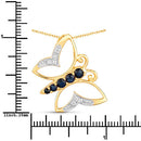 0.56 Carat Genuine Blue Sapphire and White Zircon .925 Sterling Silver Necklace-7