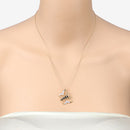 0.56 Carat Genuine Blue Sapphire and White Zircon .925 Sterling Silver Necklace-10