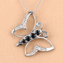 0.56 Carat Genuine Blue Sapphire and White Zircon .925 Sterling Silver Necklace-9
