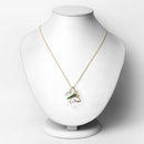 0.51 Carat Genuine Emerald and White Zircon .925 Sterling Silver Necklace-6