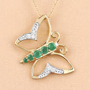 0.51 Carat Genuine Emerald and White Zircon .925 Sterling Silver Necklace-9