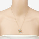 0.51 Carat Genuine Emerald and White Zircon .925 Sterling Silver Necklace-10