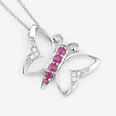 0.62 Carat Genuine Ruby and White Zircon .925 Sterling Silver Necklace-8