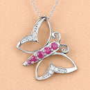 0.62 Carat Genuine Ruby and White Zircon .925 Sterling Silver Necklace-9