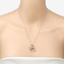 0.62 Carat Genuine Ruby and White Zircon .925 Sterling Silver Necklace-10
