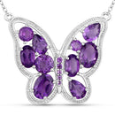 4.32 Carat Genuine Amethyst .925 Sterling Silver Necklace-5