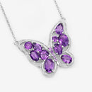 4.32 Carat Genuine Amethyst .925 Sterling Silver Necklace-8