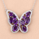 4.32 Carat Genuine Amethyst .925 Sterling Silver Necklace-9