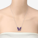 4.32 Carat Genuine Amethyst .925 Sterling Silver Necklace-10