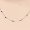 1.98 Carat Genuine Blue Sapphire .925 Sterling Silver Necklace-9