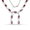 7.65 Carat Genuine Garnet .925 Sterling Silver Necklace-4