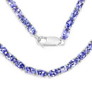 21.50 Carat Genuine Tanzanite .925 Sterling Silver Necklace-3