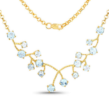 7.36 Carat Genuine Sky Blue Topaz .925 Sterling Silver Necklace