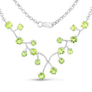 6.00 Carat Genuine Peridot .925 Sterling Silver Necklace-2