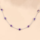 6.12 Carat Genuine Amethyst .925 Sterling Silver Necklace-9