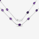 6.12 Carat Genuine Amethyst .925 Sterling Silver Necklace-10