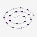 6.12 Carat Genuine Amethyst .925 Sterling Silver Necklace-11