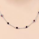 8.10 Carat Genuine Garnet .925 Sterling Silver Necklace-9