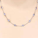 5.94 Carat Genuine Tanzanite .925 Sterling Silver Necklace-9