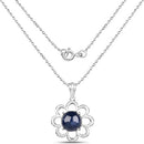 4.65 Carat Genuine Blue Sapphire .925 Sterling Silver Pendant-4