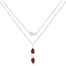 1.50 Carat Genuine Garnet and Pearl .925 Sterling Silver Pendant-5