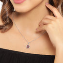 2.32 Carat Genuine Garnet and White Diamond 14K Yellow Gold with .925 Sterling Silver Pendant-12