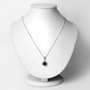 2.32 Carat Genuine Garnet and White Diamond 14K Yellow Gold with .925 Sterling Silver Pendant-14