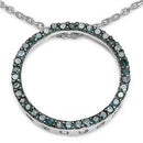 0.46 Carat Genuine Blue Diamond .925 Sterling Silver Pendant-2