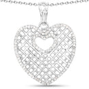 0.52 Carat Genuine White Diamond .925 Sterling Silver Pendant-3