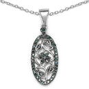 0.27 Carat Genuine Blue Diamond .925 Sterling Silver Pandent-3