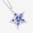 1.17 Carat Genuine Tanzanite and White Zircon .925 Sterling Silver Pendant-9