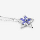 1.17 Carat Genuine Tanzanite and White Zircon .925 Sterling Silver Pendant-10