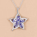 1.17 Carat Genuine Tanzanite and White Zircon .925 Sterling Silver Pendant-11