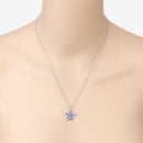 1.17 Carat Genuine Tanzanite and White Zircon .925 Sterling Silver Pendant-12