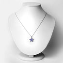 1.17 Carat Genuine Tanzanite and White Zircon .925 Sterling Silver Pendant-6