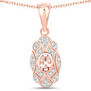 0.52 Carat Genuine Morganite and White Topaz .925 Sterling Silver Pendant-5