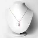 0.52 Carat Genuine Morganite and White Topaz .925 Sterling Silver Pendant-6