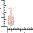 0.52 Carat Genuine Morganite and White Topaz .925 Sterling Silver Pendant-7
