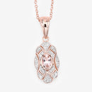 0.52 Carat Genuine Morganite and White Topaz .925 Sterling Silver Pendant-8