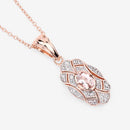 0.52 Carat Genuine Morganite and White Topaz .925 Sterling Silver Pendant-10