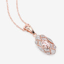 0.52 Carat Genuine Morganite and White Topaz .925 Sterling Silver Pendant-12