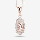 0.52 Carat Genuine Morganite and White Topaz .925 Sterling Silver Pendant-13