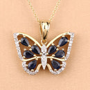 1.67 Carat Genuine Blue Sapphire and White Zircon .925 Sterling Silver Pendant-9