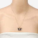 1.67 Carat Genuine Blue Sapphire and White Zircon .925 Sterling Silver Pendant-10