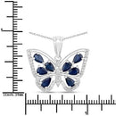 1.67 Carat Genuine Blue Sapphire and White Zircon .925 Sterling Silver Pendant-7