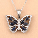 1.67 Carat Genuine Blue Sapphire and White Zircon .925 Sterling Silver Pendant-9