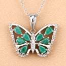 1.91 Carat Genuine Emerald and White Zircon .925 Sterling Silver Pendant-9