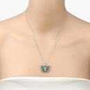 1.91 Carat Genuine Emerald and White Zircon .925 Sterling Silver Pendant-10